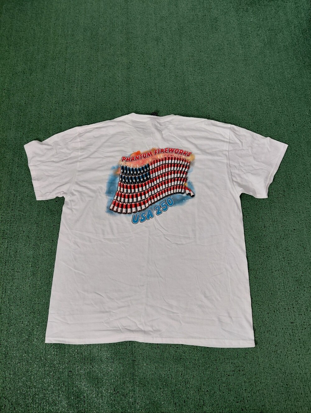 Phantom Fireworks USA 250 Website Promo Logo White T Shirt Sz XL